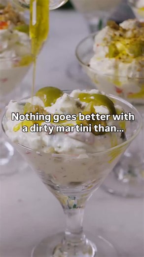 Shaken, stirred… and now scooped 🍸 This Dirty Martini Dip disappears FAST! Find this recipe by @bcais and more on the Delish app. | Delish