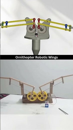 How Does a Ornithopter Robotic Wings Work? #caddesign #solidworks #flyingbird #3d #cad #mechanical