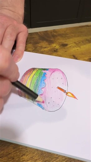 Is it possible to draw a rainbow cake in a minute?! 🌈