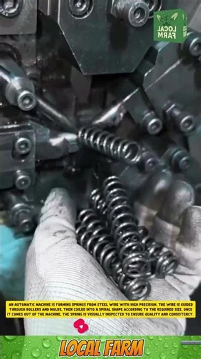 An automatic machine forms springs from steel wire with high precision. #innovation