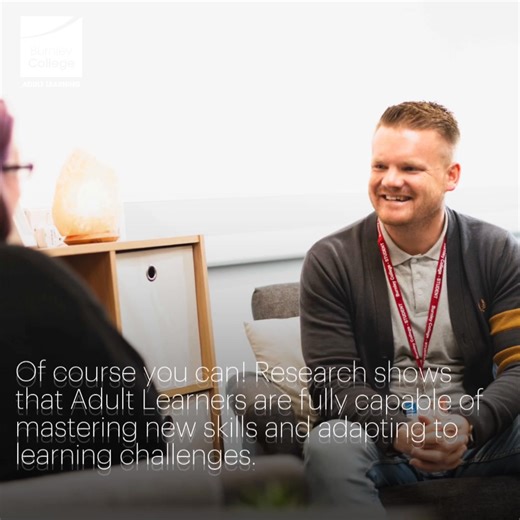 "I can’t learn any more new skills as an Adult."  Of course you can! ✅ Research shows that Adult Learners are fully capable of mastering new skills and adapting to learning challenges. Don't let age hold you back from pursuing new knowledge and experiences. Embrace lifelong learning and keep growing. https://www.burnley.ac.uk/adult-home/adult-learning-support/ | Adult Learning at Burnley College | Facebook