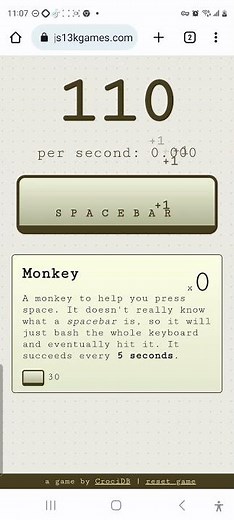 spacebar clicker gameplay