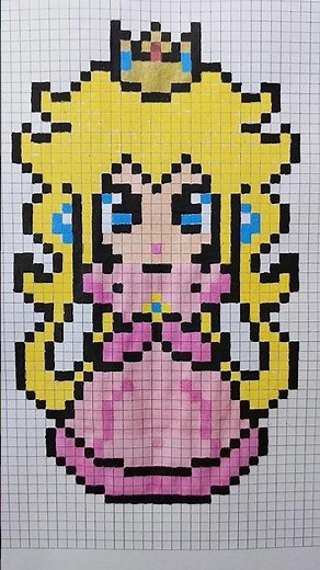 Pixel Art Princess Peach Super Mario World - Princesa Peach