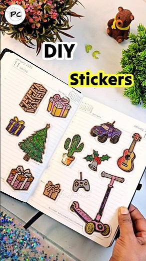 Waste Paper se bnaye Super CUTE STICKERS 😱 #handmade #papercraft #craft #art #diy