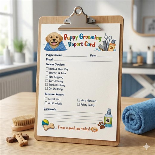 Dog Grooming Report Card Template | Editable Pet Groomer Form | Puppy Grooming Checklist | Printable Client Worksheet | Grooming Business - Etsy UK