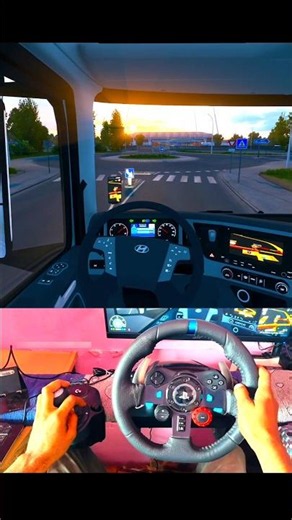 🎮 Steering Setup + Hyundai Truck 😍 | ETS2 Realistic Driving Experience 🚛🔥 #shorts