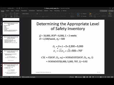 Safety Inventory and Cycle service level