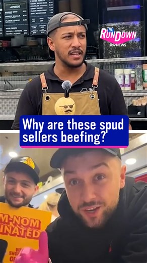Why are these jacket potato sellers beefing? For more stories like these, follow the Rundown on TikTok, Snapchat and YouTube #itvnews #potato #spud | ITV News