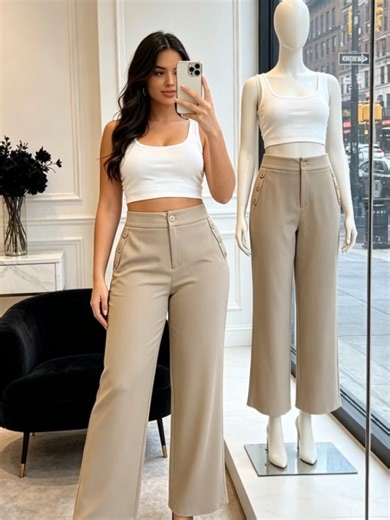Amigas, estos pantalones de pierna ancha son de los más virales, ¡Qué elegantes y favorecedores! Ideales para combinar con cualquier prenda. Ya disponible en TikTok Shop. Encantaaaaa 👖 #tiktokshop #fyp #foryourpage #widelegpants #highwaistpants