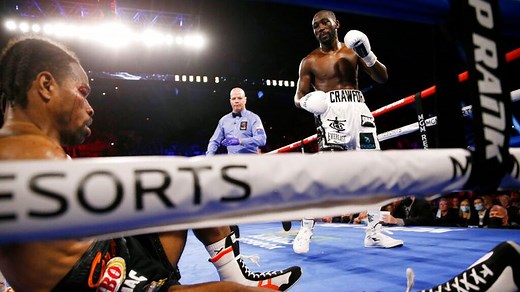 Terence Crawford delivers chilling stoppage of Shawn Porter in welterweight title fight in Las Vegas
