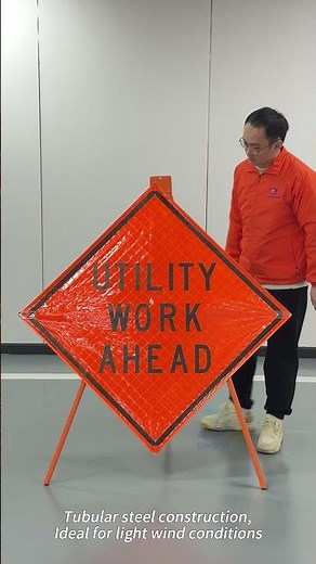 Tripod Reflective Roll Up Traffic Sign | 36'' & 48'' | DingFei Reflective