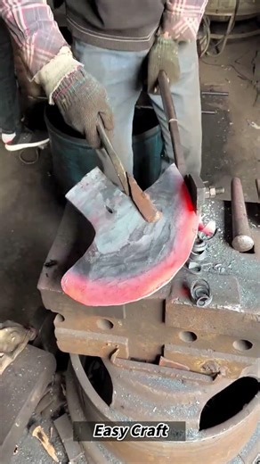 Hot Forging Process of a Large Metal Axe Head