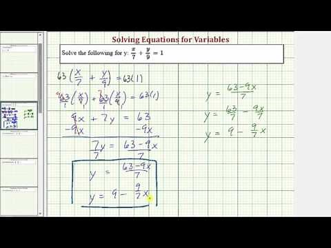 Literal Equations: Solve a/x+b/y=c for y
