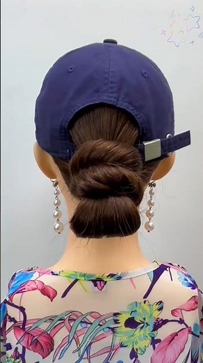 Cap Hairstyle Tutorial 😍 | Quick & Trendy Look for Girls💖#hairstyle #viral #hairtutorial #viralvideo