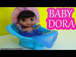 Dora Aventureira Baby toma banho de Amoeba Em Português - baby doll bathtime