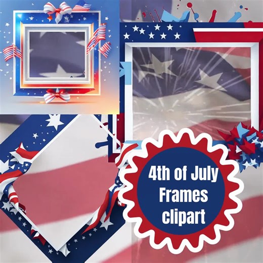 4th of July Frames Clipart: Patriotic PNG Borders (digital Download) - Etsy