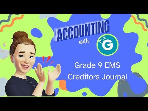 Grade 9 EMS | Creditors Journal