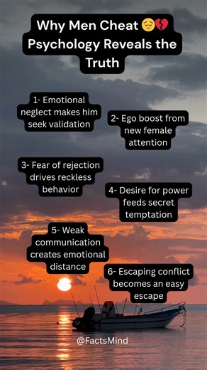 Why Men Cheat 😔💔 Psychology Reveals the Truth . . . . . . . #PsychologyFacts #MenFacts #RelationshipTruths #MalePsychology #EmotionalCheating | FactsMind