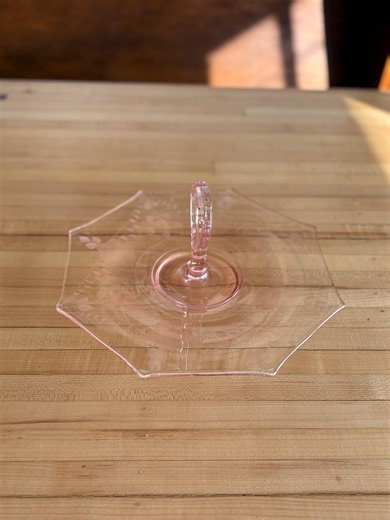 Vintage Pink Depression Glass Sandwich Tray With Handle, 11” - Etsy