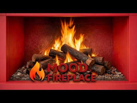 Deep Red Mood Fireplace – Warm & Romantic Fire Ambience (3 Hours, 4K)