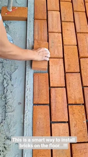 This is a smart way to install bricks on the floor...!!!