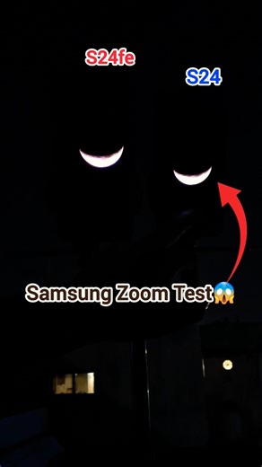 Unexpected! Samsung S24 vs S24 fe Moon Zoom Test😱