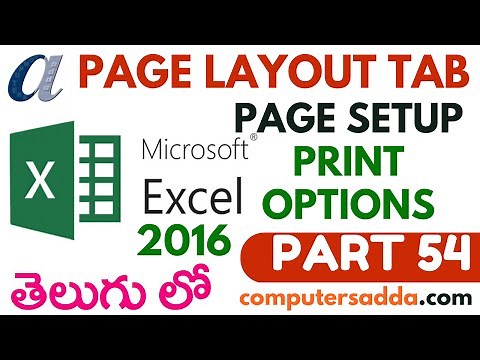 Ms-Excel 2016 in Telugu 54(Page Setup & Printing Options) (www.computersadda.com)