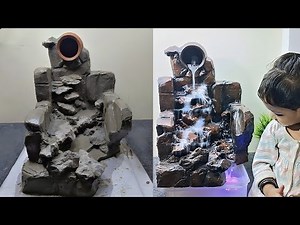How to Make Indoor Tabletop Biggest Waterfalls Fountain | Cemented Handmade Indoor Water Fountains