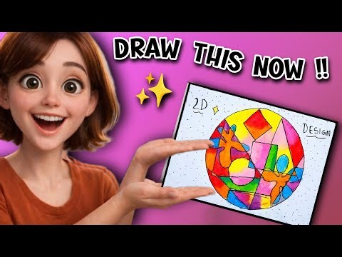 How to make 2d design drawing || Easiest 2d design drawing tutorial