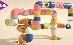 C4D搭配Octane渲染器制作无限循环管道动画C4D Pipes