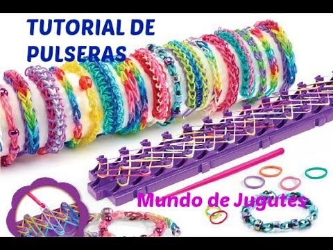 Como Hacer Pulseras De Ligas-Gomitas| Loom Bands|DIY| Con los Dedos| Mundo de juguetes
