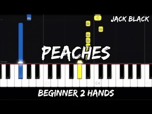 Jack Black - Peaches - From the Super Mario Bros. Movie - Easy Beginner Piano Tutorial - For 2 Hands