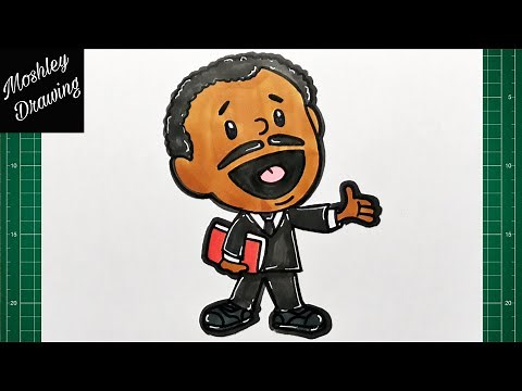 How to Draw Cartoon Martin Luther King Jr.