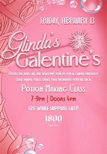 TODAY IS THE DAY! 🪄 Whether you’re a Glinda or an Elphaba, you simply must join us for Glinda’s Galentine’s at the Emerald City pop-up. 💕 It’s going to be a night of pink energy, enchanted potions, and just the right amount of drama 💅 The Magic Happens Tonight: 🔮 Potion-Making Class: 7:00 PM – 9:00 PM 🚪 Doors Open: 4:00 PM 📍 Where: Tree House Chicago It’s going to be exquisite. Truly. ✨ Toss, toss! 🪄 Snag those last-minute spots (LINK IN BIO) before the bubble bursts! 🌪️👗 #galentinesday