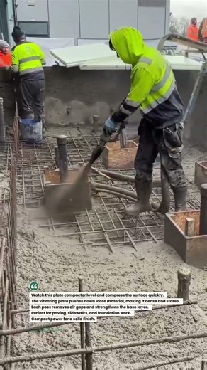 Plate Compactor Smoothing Concrete Base Fast! #construction #compactor #concrete