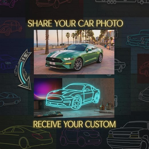 Custom Car Neon Sign Personalized, Garage Decor Gift for Him, Man Cave LED Sign, Car Lover Gift, Birthday Gift for Husband, Car Silhouette - Etsy