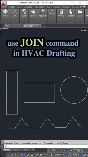 AutoCAD MEP | How to Use Join in AutoCAD | #autocad #shorts