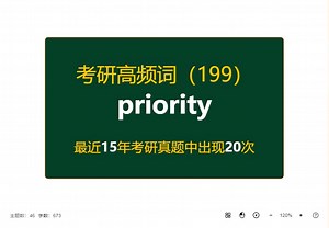 考研英语高频高营养核心单词（199）：priority