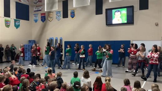 Our elementary students were very surprised today when the annual holiday sing-along turned into a full-on teacher flash mob—proof that their teachers can rock the stage just as well as the classroom! | Brookville Local Schools