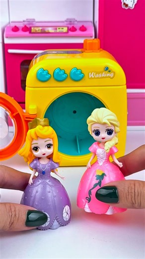 ASMR Toy Unboxing Frozen Elsa Princess & Washing Machine Toy 🧚🏻‍♀️| Satisfying Toy Sounds #Shorts