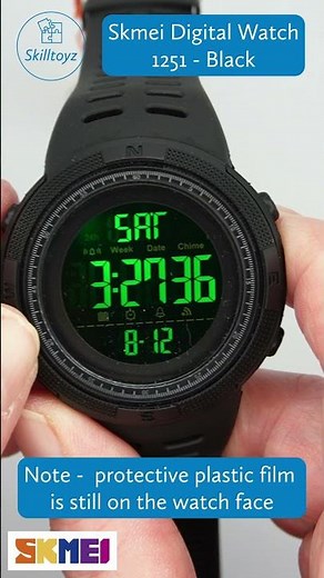 Skmei Digital Sports Watch 1251 Black. Back light, chronograph with split, timer, waterproof to 50m