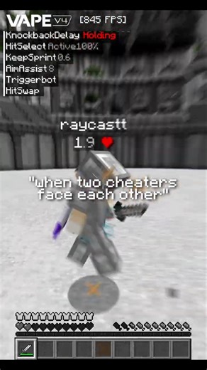 when two minecraft cheaters face each other in a duel #shorts #fyp #trending #minecraft #mcpvp