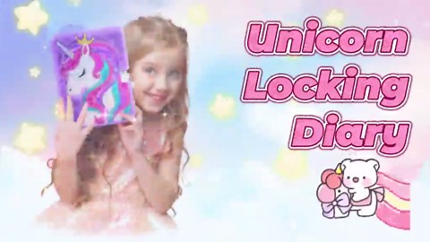 PinkSheep Unicorn Furry Diary with Lock and Key, Secret Fuzzy Journal Notebook Diaries