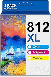 MYCARTRIDGE Remanufactured Ink Cartridge Replacement for Epson 812XL 812 XL T812XL Fit for Workforce Pro WF-7840 WF-7820 EC-C7000 Printer Ink Cartridges (Cyan, Magenta, Yellow, 3 Pack)