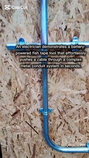 Threading Conduit Fast with Powered Fish Tape