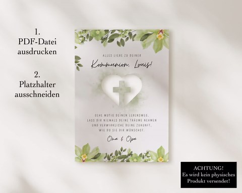 Personalisiertes Geldgeschenk Zur Kommunion | DIY Kommunionsgeschenk Geld | Kreatives Geschenk Für Mädchen, Jungen | Digitaler Download A4 - Etsy