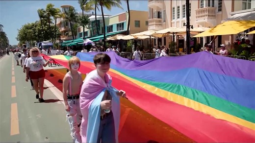 2.3M views · 72K reactions | Ocean Drive burst into a wave of color, joy, and resistance as hundreds gathered for the annual Miami Beach Pride Parade, a vibrant celebration of LGBTQ+ identity and solidarity | Reuters | Facebook