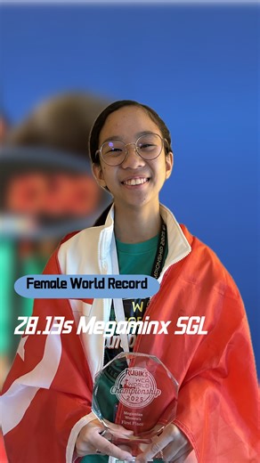 6.2K views · 114 reactions |  Female World Record Smashed  Huge congrat to Singapore cuber 퐁퐞퐭퐡 퐋퐞퐞 for breaking the Megaminx female WR with 28.13s single! 拾 GAN Megaminx M with easy recognition and high performance is your best partner in competition. Comp: WCA World Championship 2025 #GANCUBE #GANCUBESHOP #GANSpeedcube #cubingworld #cubingcompetition #cubingcommunity #speedcube #speedcuber #records #worldrecords | GANCUBE | Facebook