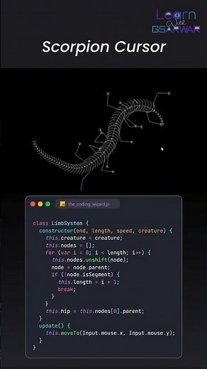Scorpion Cursor Effect with HTML, CSS & JS | #Shorts