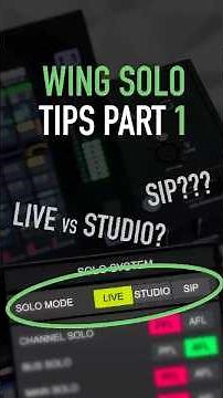 Behringer WING Tips: Solo Modes Explained (Part 1) #drewbrashler #behringerwing